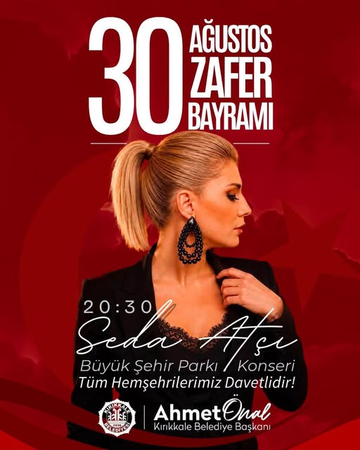Kırıkkale Büyük Şehir Parkı’nda 30 Ağustos Zafer Bayramı konseri için hazırlanan açık hava etkinlik alanı