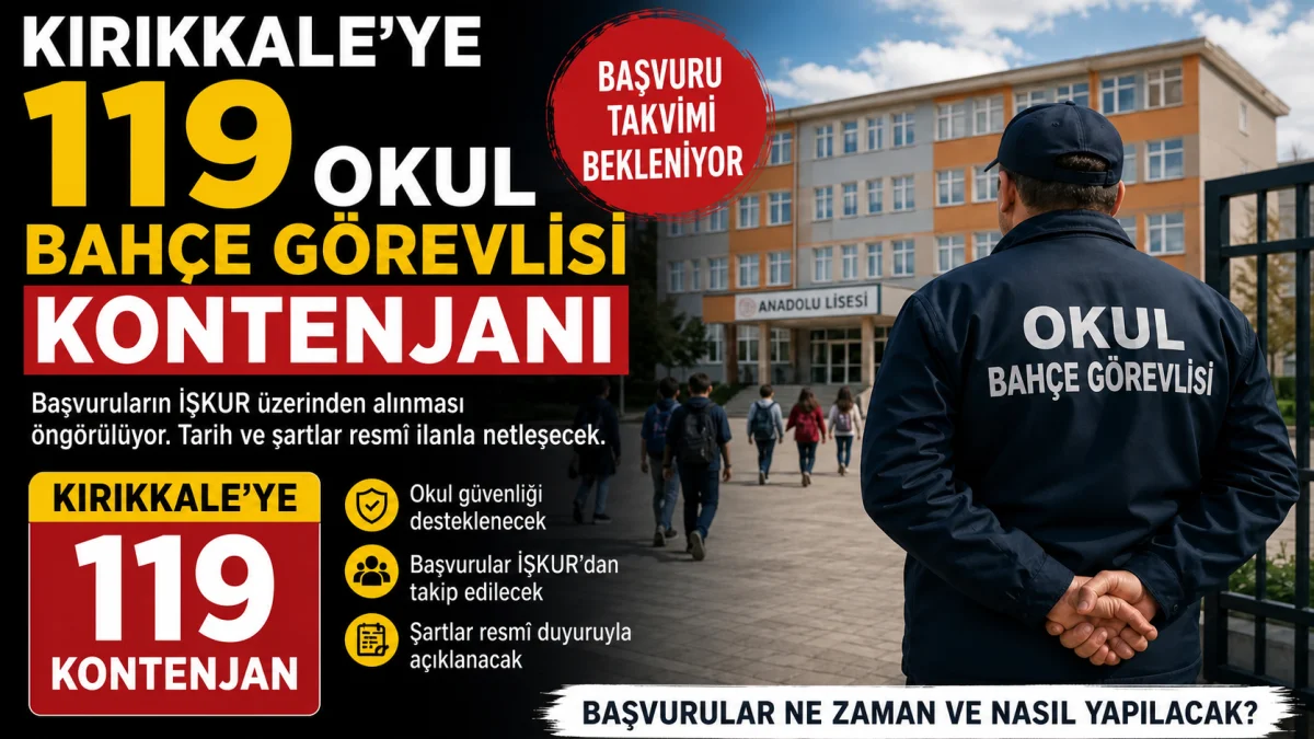 Kırıkkale’ye 119 Okul Bahçe Görevlisi Kontenjanı: Başvurular Ne Zaman ve Nasıl Yapılacak?