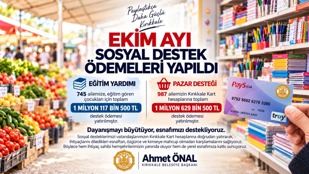 Kırıkkale Belediyesi'nden 2 Milyon 747 Bin TL'lik Sosyal Destek!