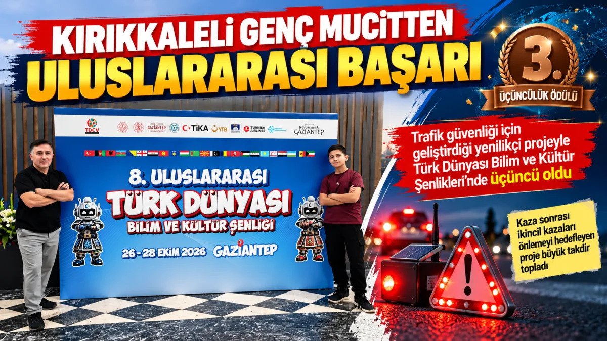 Kırıkkaleli Genç Mucitten Uluslararası Başarı: Trafik Güvenliği Projesine Üçüncülük Ödülü